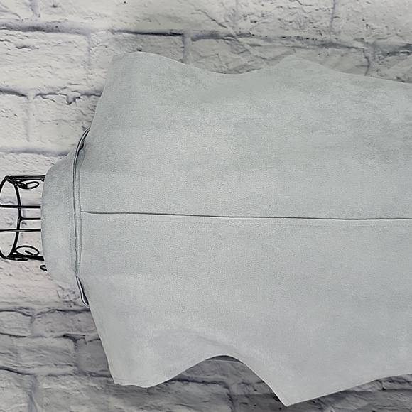 SOLITAIRE Baby Blue Faux Suede Kimono Style Dress Size Medium - Picture 5 of 9